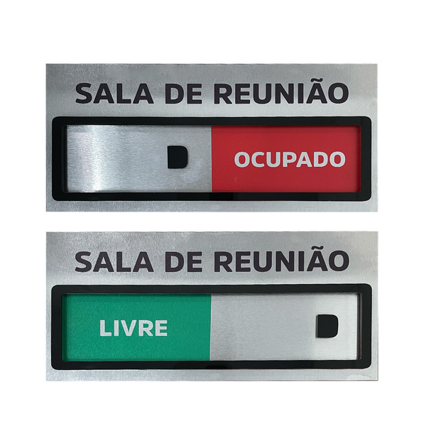 Placa para Sala de Reunião - Livre / Ocupado