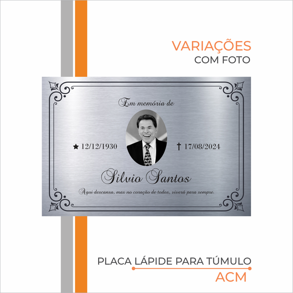 Placa Lápide para Túmulo Homenagem