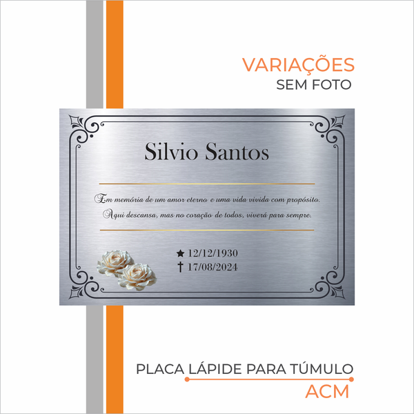Placa Lápide para Túmulo Homenagem