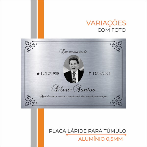 Placa Lápide para Túmulo Homenagem