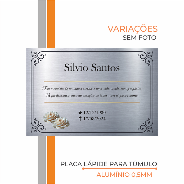 Placa Lápide para Túmulo Homenagem