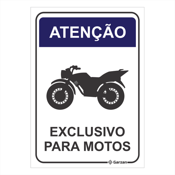 Placa de Sinalização "Estacionamento Exclusivo para Motos"
