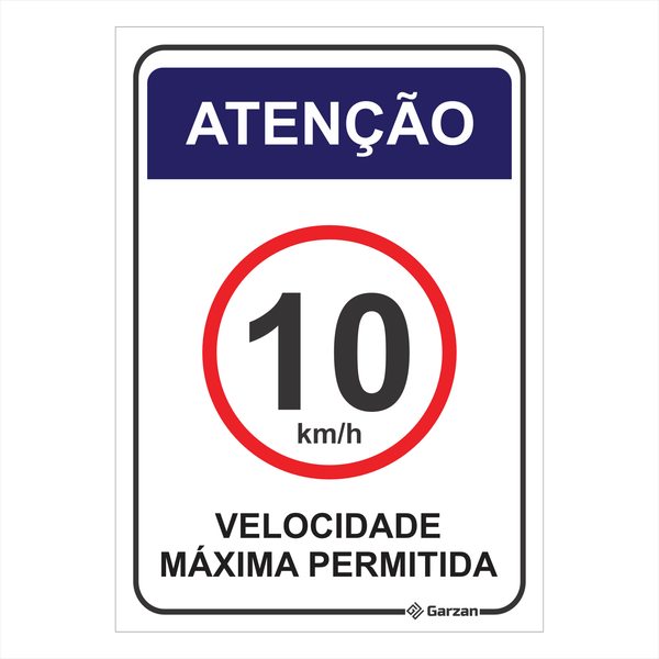 Placa de Sinalização "Velocidade Máxima Permitida"