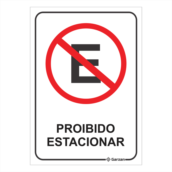 Placa de Sinalização Proibido Estacionar