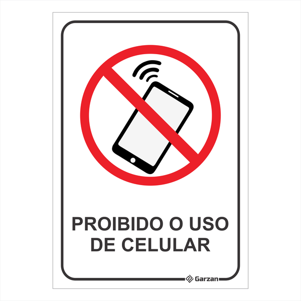 Placa de Sinalização Proibido o Uso de Celular