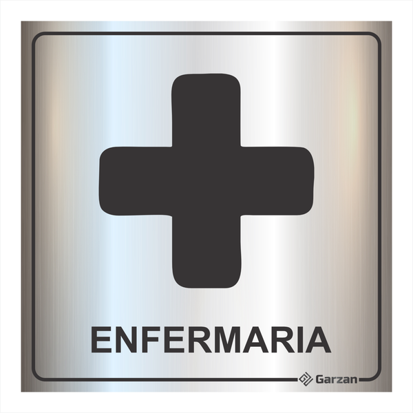 Placa de Sinalização Para Setores - Enfermaria em Alumínio