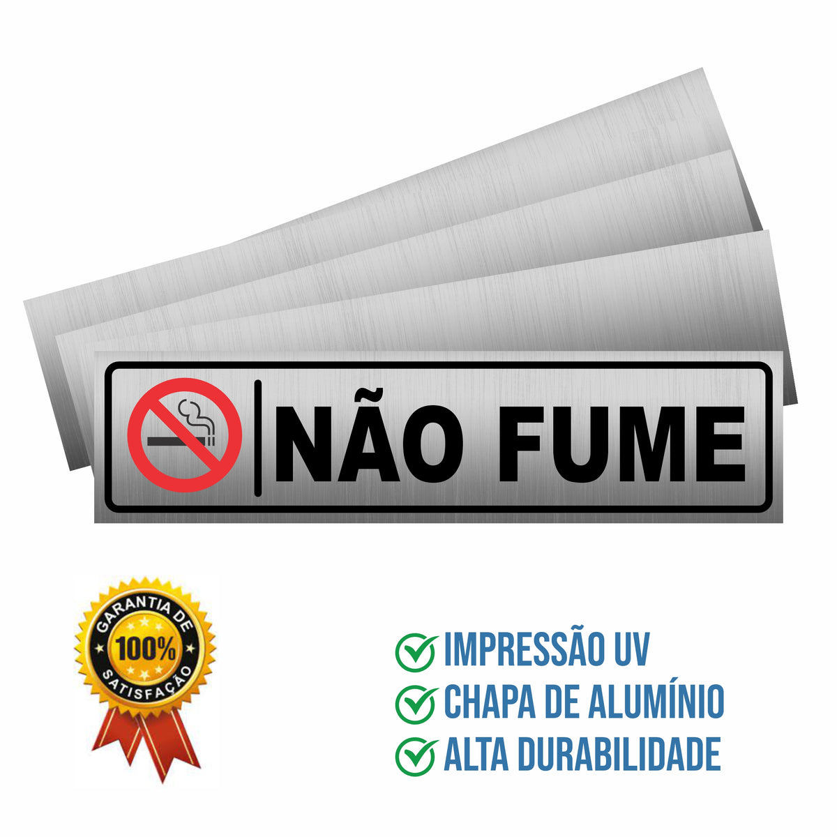 Placa Não Fume 20x5cm