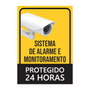 Placa de Sinalização Sistema de Alarme e Monitoramento - em Alumínio