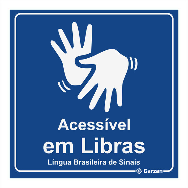 Placa de Sinalização "Acessível em Libras"