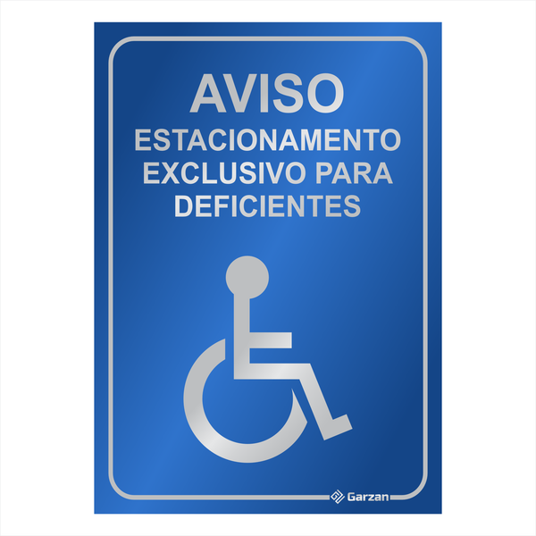 Placa de Sinalização "Estacionamento Exclusivo" em Alumínio