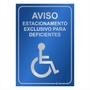 Placa de Sinalização "Estacionamento Exclusivo" em Alumínio