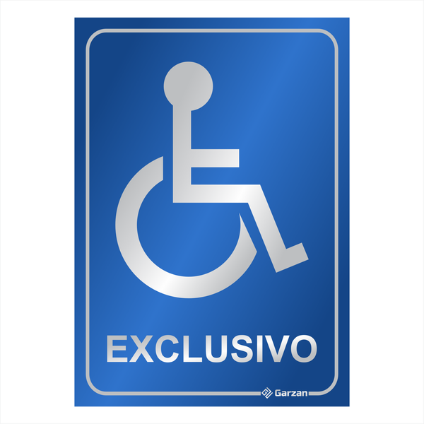 Placa de Sinalização "Exclusivo Deficiente Físico" em Alumínio