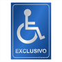 Placa de Sinalização "Exclusivo Deficiente Físico" em Alumínio