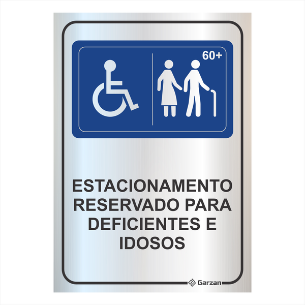 Placa de Sinalização "Estacionamento Reservado" em Alumínio