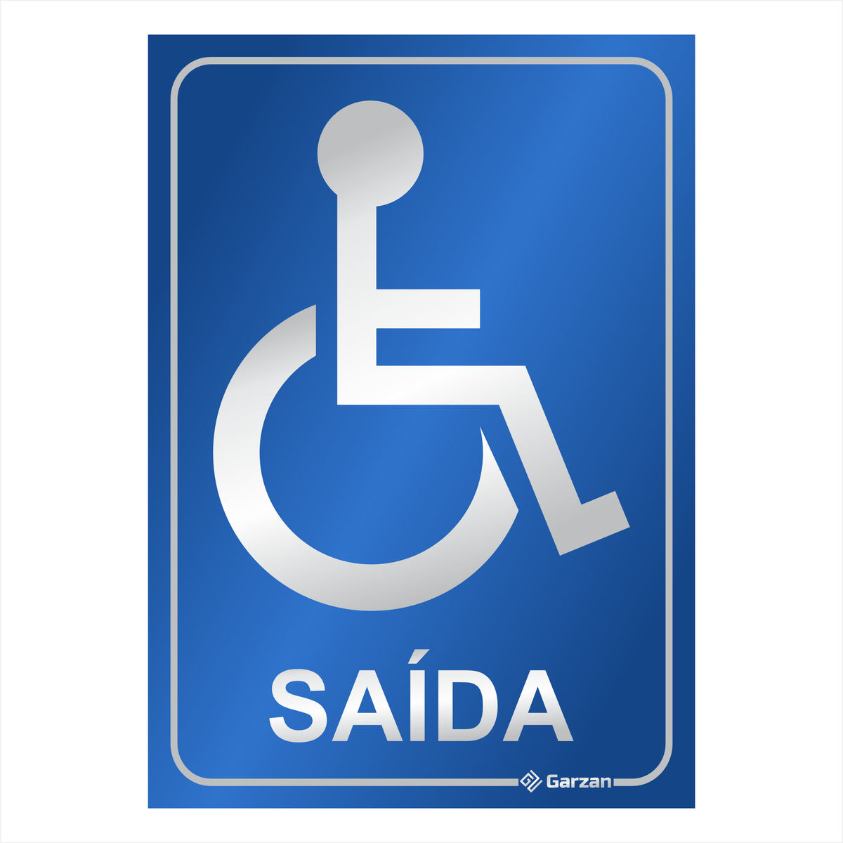 Placa de Sinalização "Saída Deficiente Físico" em Alumínio