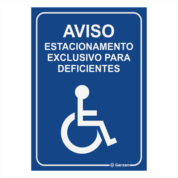 Placa de Sinalização "Estacionamento Exclusivo"