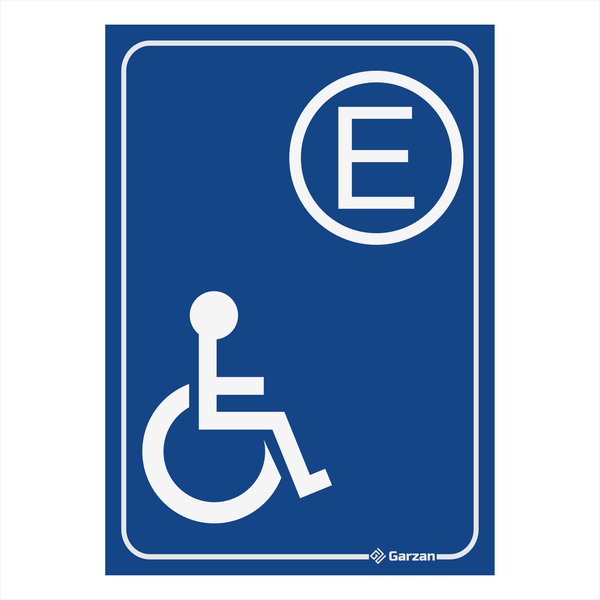 Placa de Sinalização "Estacionamento Deficiente Físico"