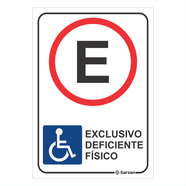 Placa de Sinalização "Exclusivo Deficiente Físico"