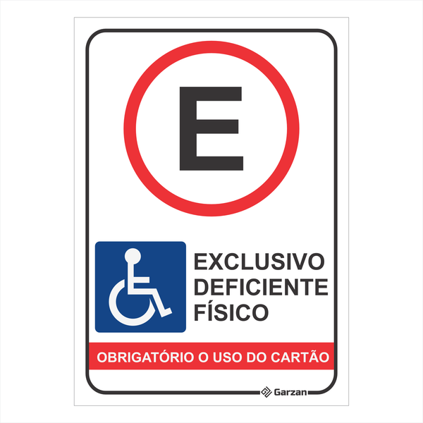 Placa de Sinalização "Estacionamento Exclusivo, Obrigatório o Uso de Cartão"