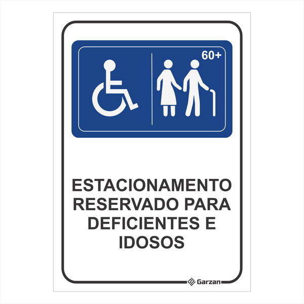 Placa de Sinalização "Estacionamento Reservado"