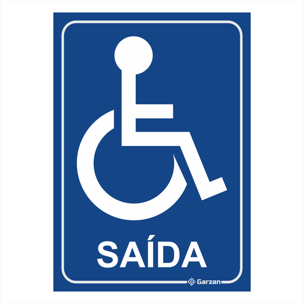 Placa de Sinalização "Saída Deficiente Físico"