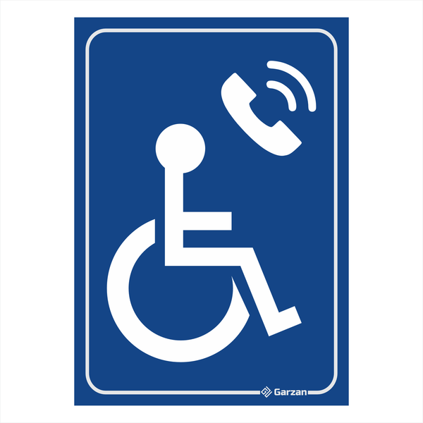 Placa de Sinalização "Telefone para Deficiente Físico"