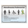 Placa de Sinalização "Atendimento Preferencial" em Alumínio