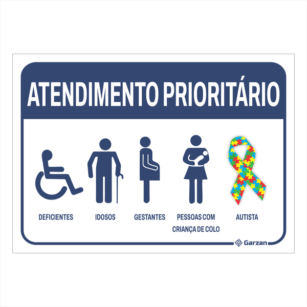 Placa de Sinalização "Atendimento Prioritário"