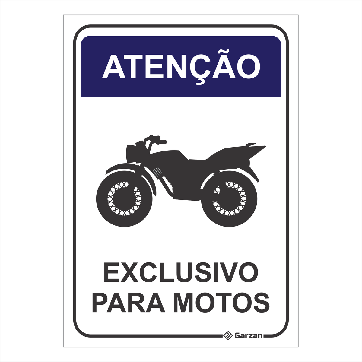 Placa de Sinalização "Estacionamento Exclusivo para Motos"