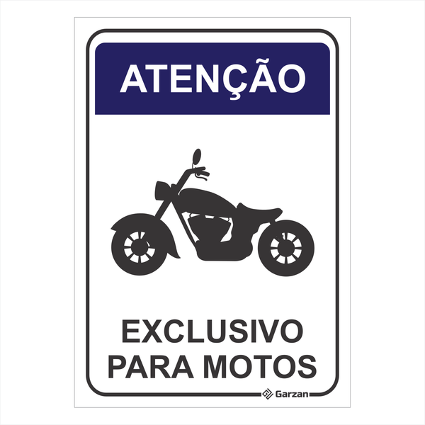 Placa de Sinalização "Estacionamento Exclusivo para Motos"