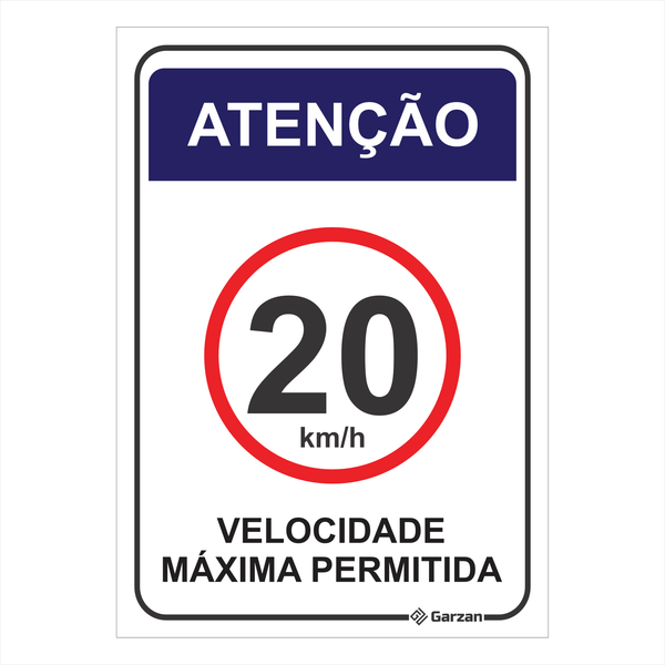 Placa de Sinalização "Velocidade Máxima Permitida"