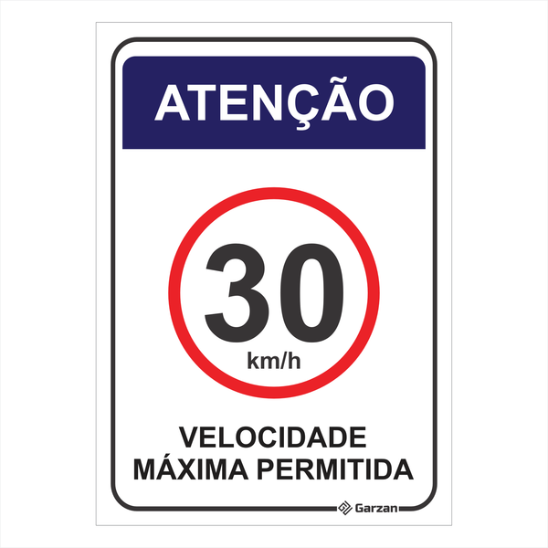 Placa de Sinalização "Velocidade Máxima Permitida"