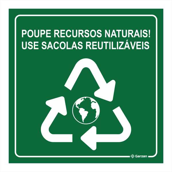 Placa de Sinalização "Poupe Recursos Naturais"