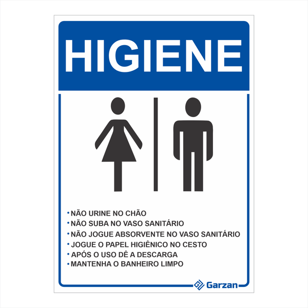 Placa de Sinalização Para Banheiro Higiene