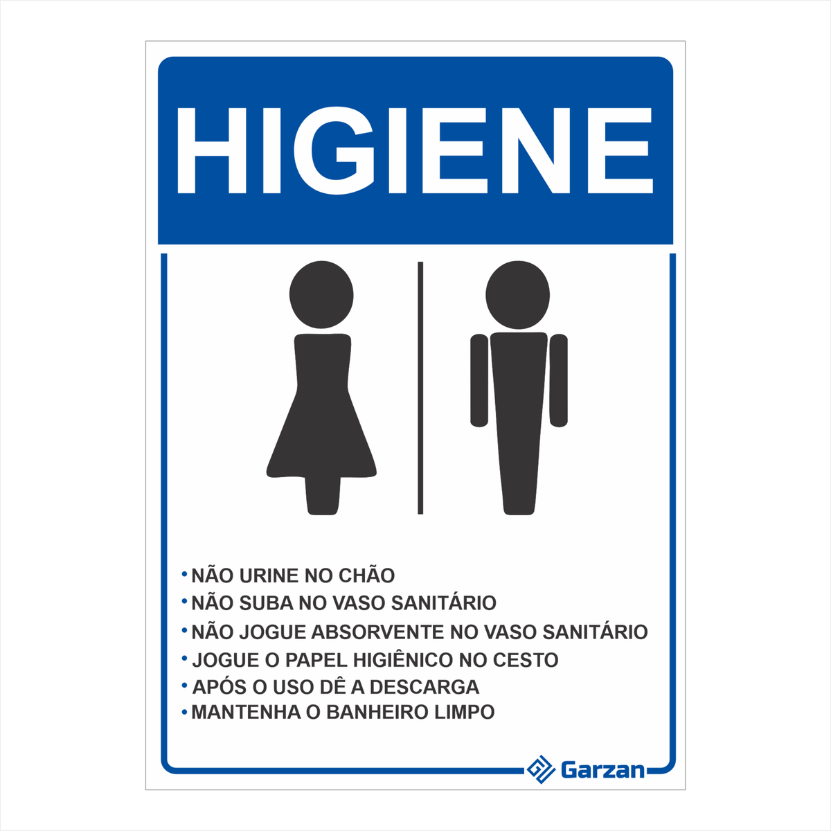 Placa de Sinalização Para Banheiro Higiene