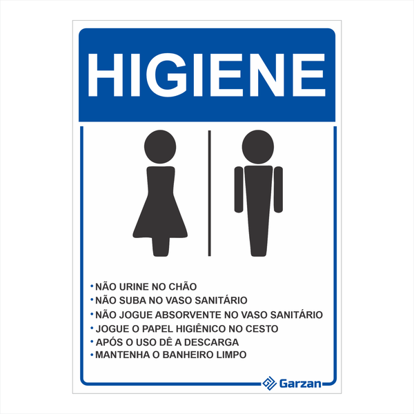 Placa de Sinalização Para Banheiro Higiene