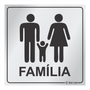 Placa de Sinalização Para Banheiro Família em Alumínio