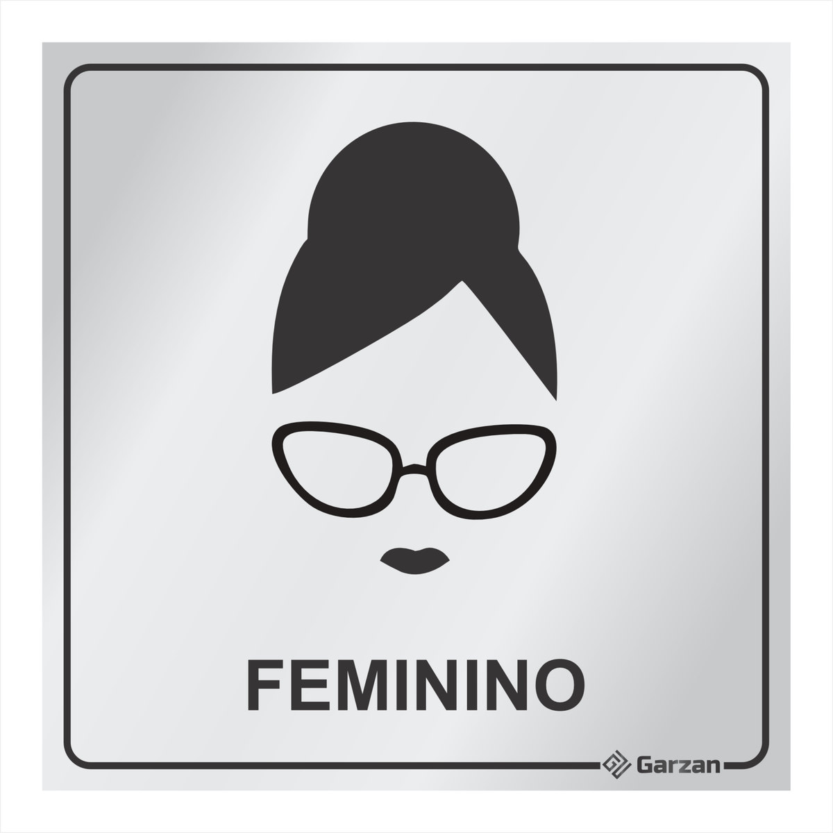 Placa de Sinalização Para Banheiro Feminino em Alumínio