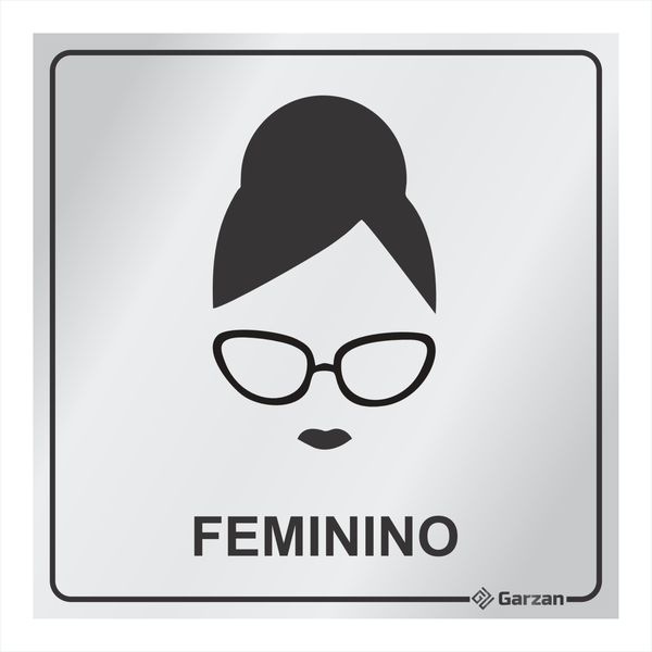 Placa de Sinalização Para Banheiro Feminino em Alumínio