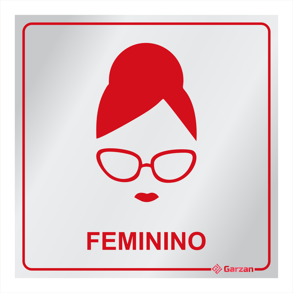 Placa de Sinalização Para Banheiro Feminino em Alumínio