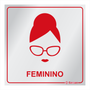 Placa de Sinalização Para Banheiro Feminino em Alumínio