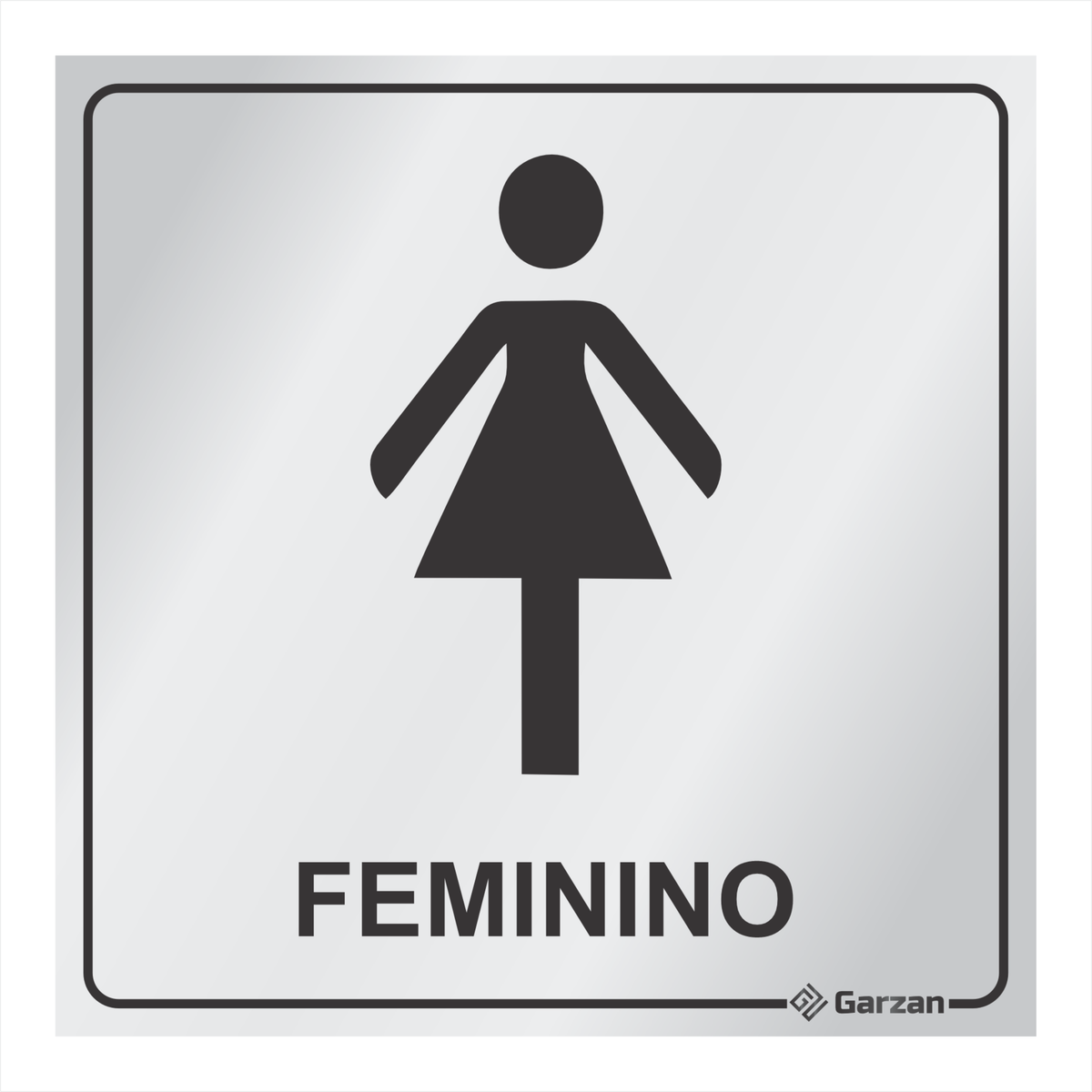 Placa de Sinalização Para Banheiro Feminino - Modelos Diversos em Alumínio