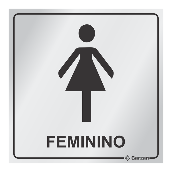 Placa de Sinalização Para Banheiro Feminino - Modelos Diversos em Alumínio