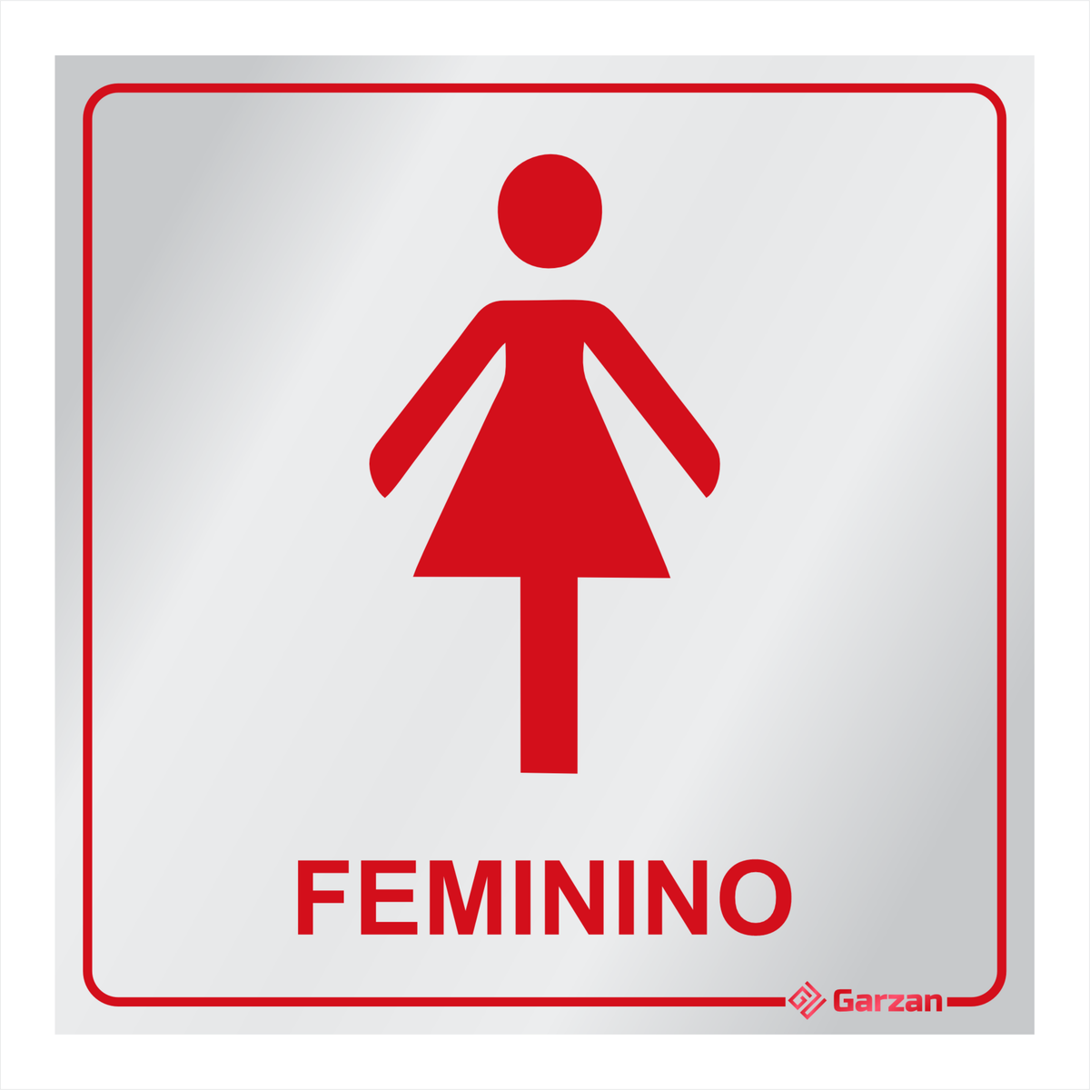 Placa de Sinalização Para Banheiro Feminino - Modelos Diversos em Alumínio