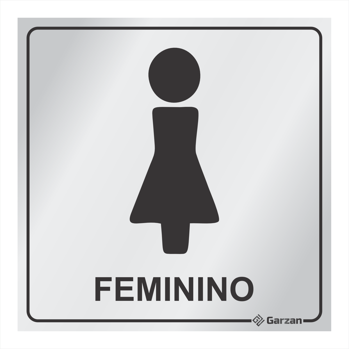 Placa de Sinalização Para Banheiro Feminino - Modelos Diversos em Alumínio