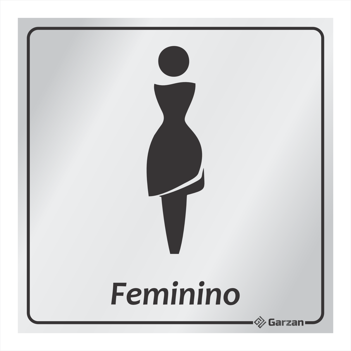 Placa de Sinalização Para Banheiro Feminino - Modelos Diversos em Alumínio