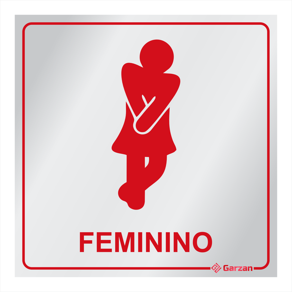 Placa de Sinalização Para Banheiro Feminino - Divertidas em Alumínio