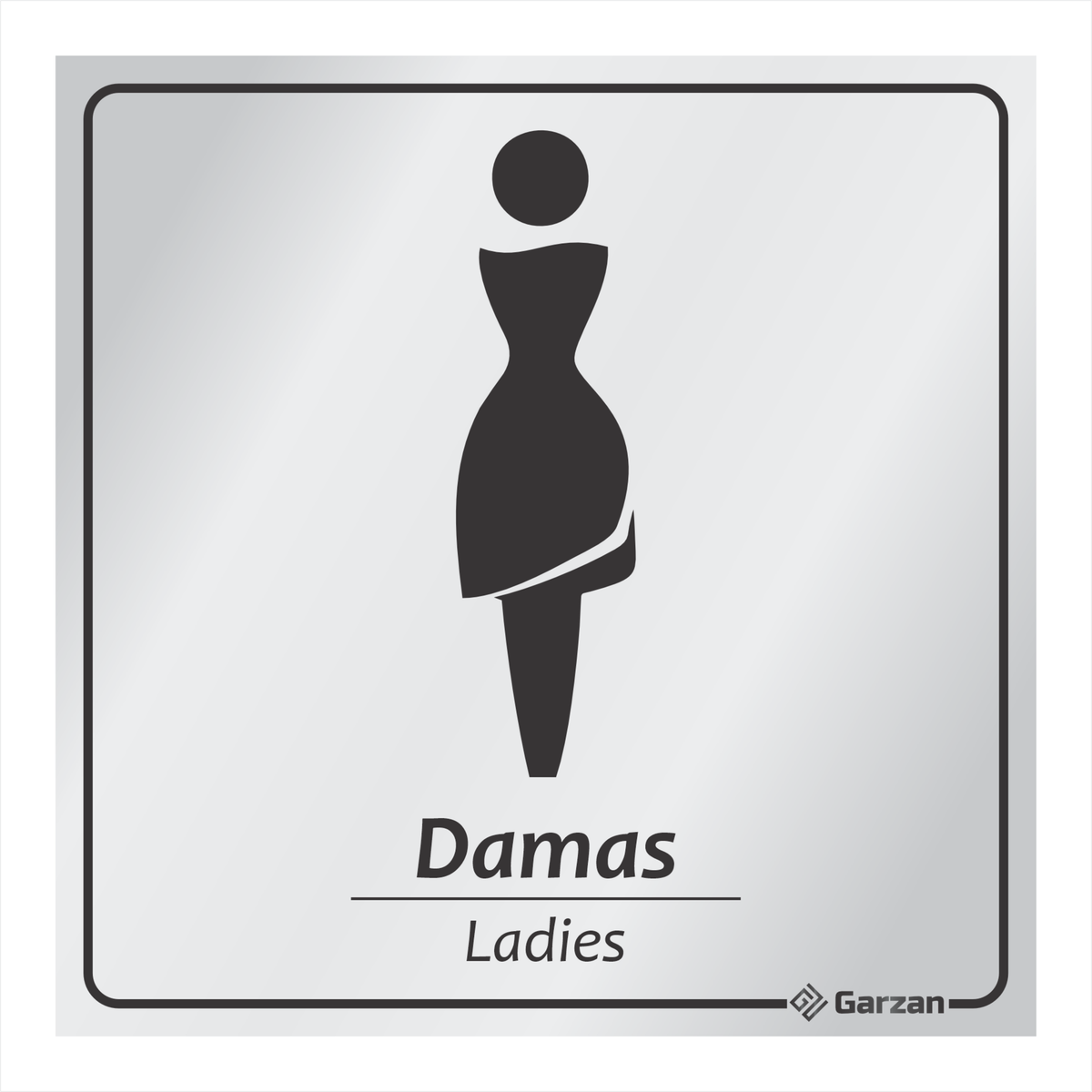 Placa de Sinalização Para Banheiro Feminino - Modelos Diversos em Alumínio