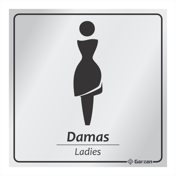 Placa de Sinalização Para Banheiro Feminino - Modelos Diversos em Alumínio
