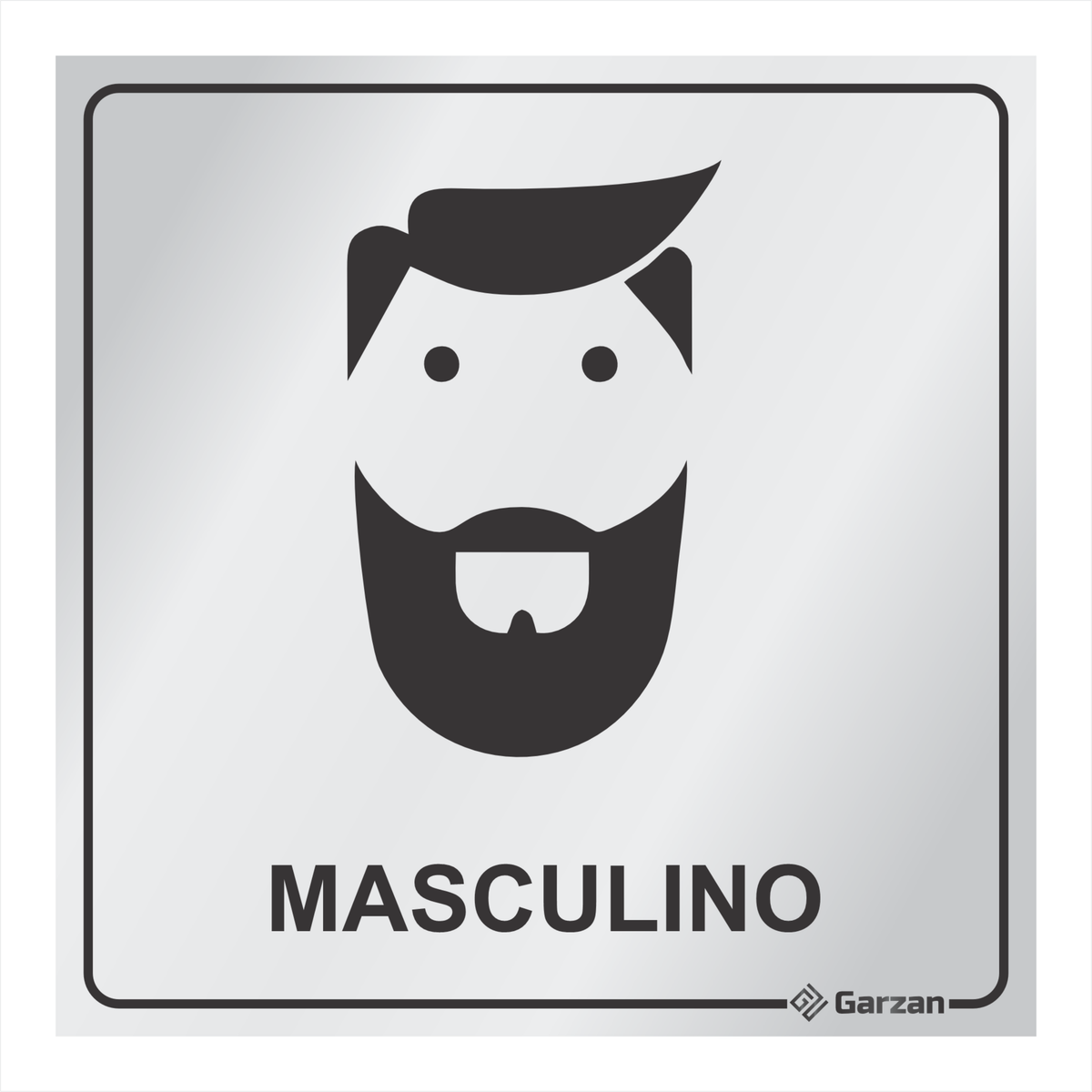Placa de Sinalização Para Banheiro Masculino em Alumínio
